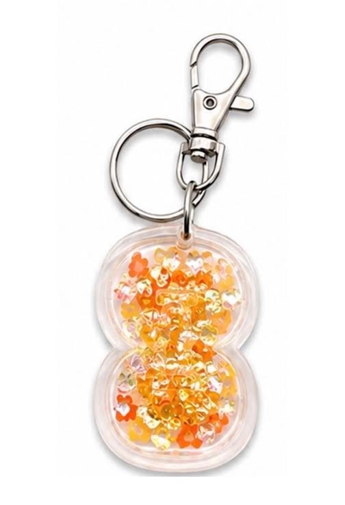 Orange Gold Confetti Keychain