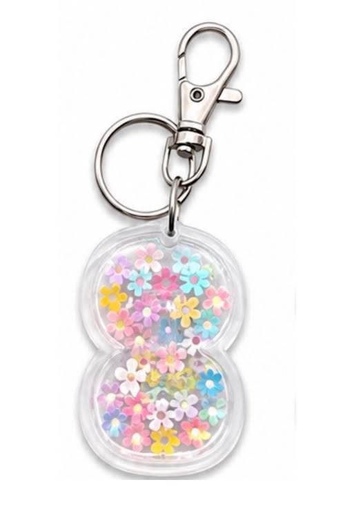 Pastel Flower Confetti Keychain